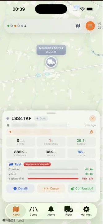 Tafi GPS app: live fleet map
